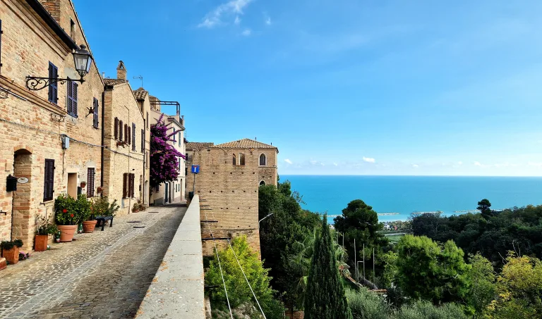 Discover Torre Di Palme a must-see Borgo in Le Marche View at the town entrance in Torre di Palme