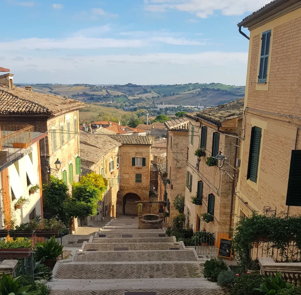 Corinaldo: Exploring the Heart of Ancona Province 11 A view of the famous staircase of Corinaldo
