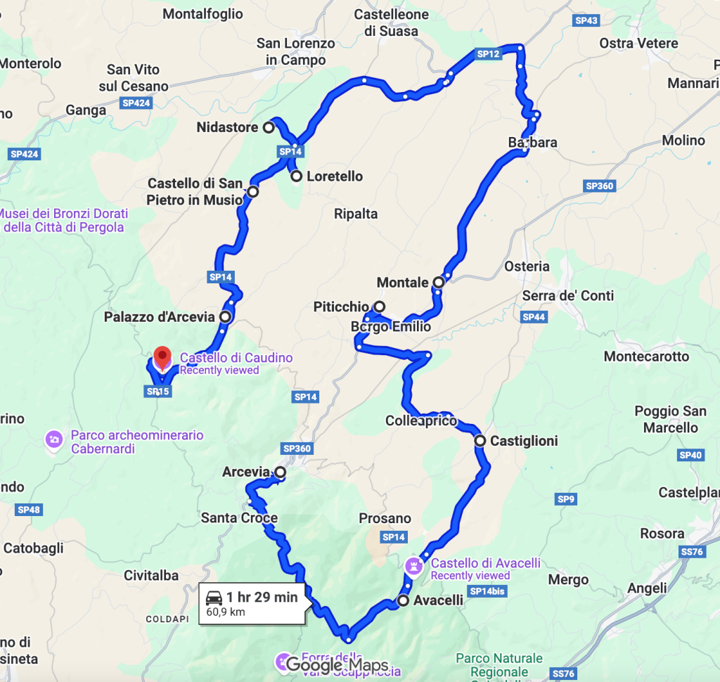 Discover Arcevia and Its Nine Castles 13 A map of the Nine Castles of Arcevia