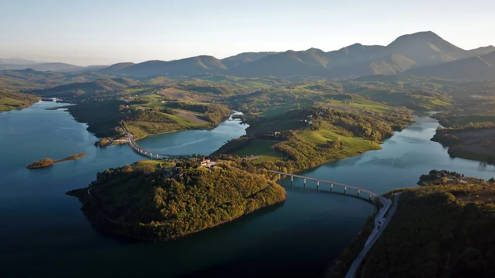 Cingoli: The Balcony of Le Marche 18 Aeral view of Cingoli Lake